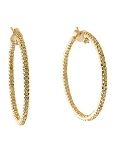 Pre-owned Paul Morelli 18k Diamond Inside Out Hoop Earrings In Multicolor