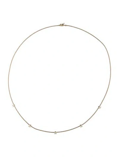 Pre-owned Paul Morelli 18k Diamond Single Unity Necklace, 16" In Multi