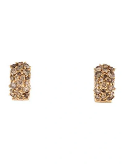 Pre-owned Paul Morelli 18k Diamond Small Confetti Snap Hoop Earrings In Multicolor