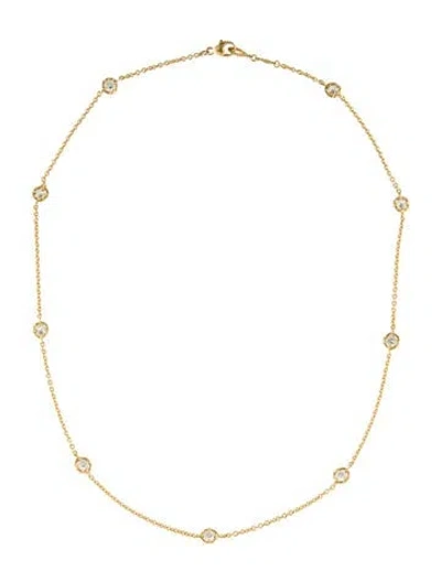Pre-owned Paul Morelli 18k Diamond Station Necklace, 16" In Multi