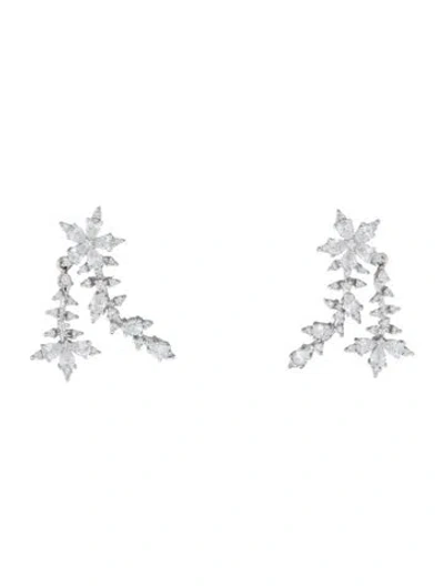 Pre-owned Paul Morelli 18k Diamond Stellanise Trellis Earrings In Silver