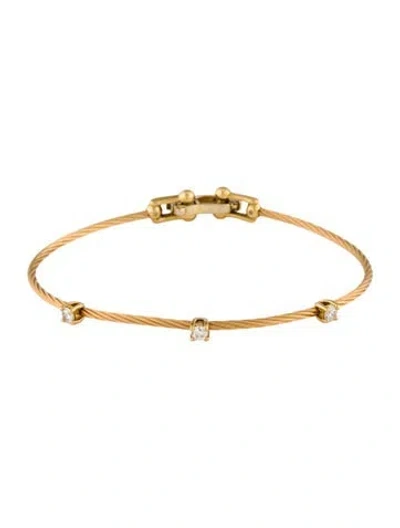 Pre-owned Paul Morelli 18k Diamond Unity Cable Station Bracelet, 6.75" In Multi