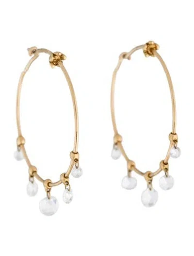 Pre-owned Paul Morelli 18k Diamond Windchime Hoop Earrings In Multi