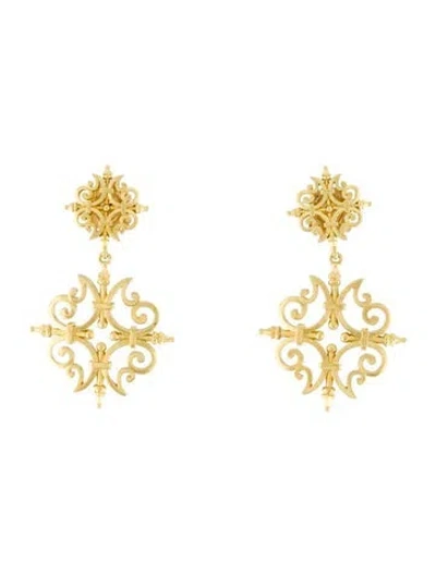 Pre-owned Paul Morelli 18k Garden Gate Drop Earrings In Multi