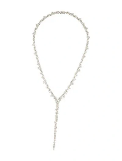 Pre-owned Paul Morelli 18k Pearl & Diamond Lagrange Necklace, 17" In Multi