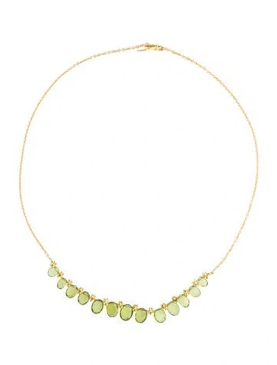 Pre-owned Paul Morelli 18k Peridot Choker Necklace, 15.5" In Multi