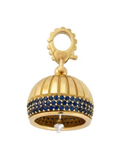 Pre-owned Paul Morelli 18k Sapphire Meditation Bell Pendant, 1.25" In Multicolor