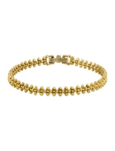 Pre-owned Paul Morelli 18k Textured Link Bracelet, 6.5" In Multicolor