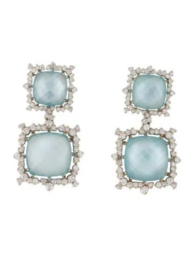 Pre-owned Paul Morelli 18k Topaz & Diamond Confetti Drop Earrings In Multi