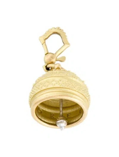 Pre-owned Paul Morelli 18k Two-tone Granulated Meditation Bell Pendant In Multi