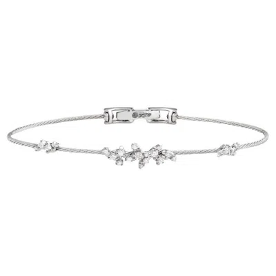 Pre-owned Paul Morelli 18k White Gold Single Confetti Unity Bracelet With Diamonds