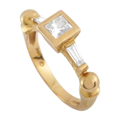 Pre-owned Paul Morelli 18k Yellow Gold 0.53ct Diamond Geometric Ring