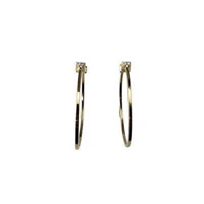 Pre-owned Paul Morelli 18k Yellow Gold And Diamond Large Hoop Earrings #21969