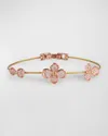 PAUL MORELLI 18K YELLOW GOLD AND ROSE GOLD WHITE DIAMOND FORGET ME NOT UNITY BRACELET