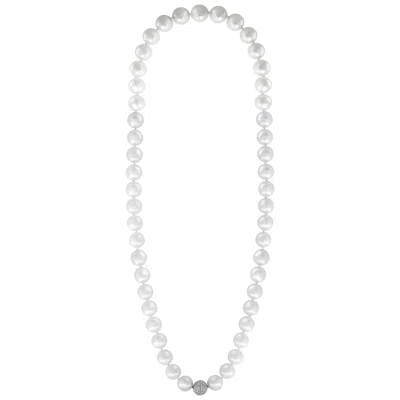 Pre-owned Paul Morelli Flawless South Sea Pearl & 4 Ct Diamond Strand Opera Necklace 36 " In Multi