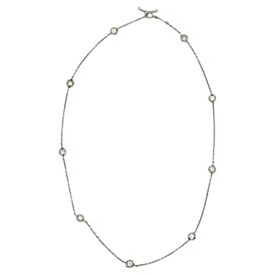Pre-owned Paul Morelli Paul Moreli Diamond Necklace 9 Round Stone Platinum Chain In Multi