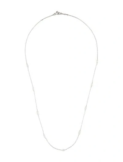 Pre-owned Paul Morelli Platinum Diamond Floating Station Necklace, 18.5" In Multicolor