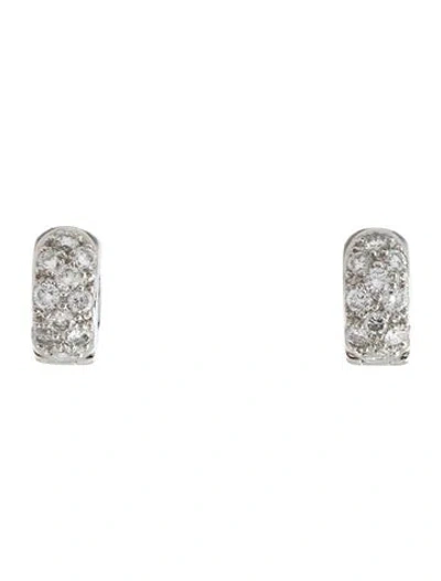 Pre-owned Paul Morelli Platinum Diamond Huggie Hoop Earrings In Multicolor