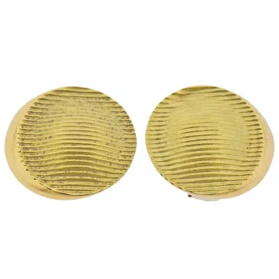 Pre-owned Paul Morelli Ribbed Gold Earrings In Multi
