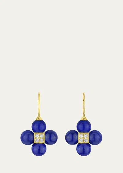 Paul Morelli Sequence Lapis And Diamond Drop Earrings In Blue