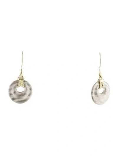 Pre-owned Paul Morelli Two-tone Ridged Circle Drop Earrings In Multi