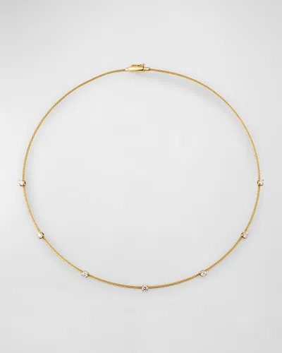 Paul Morelli Unity Wire Necklace In 18k Yellow Gold With 7 Diamonds