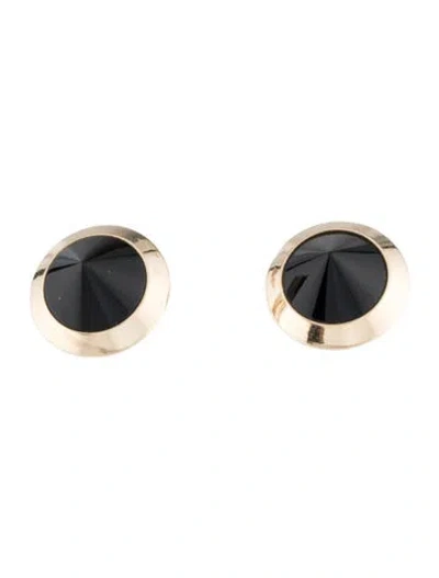Pre-owned Paul Morelli Vintage 14k Onyx Cone Stud Earrings In Multicolor