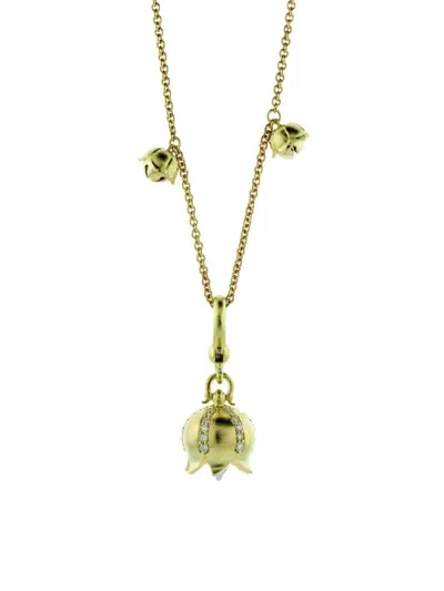 Paul Morelli Women's Meditation Bells Tinker Bell 18k Yellow Gold & 0.42 Tcw Diamond Pendant In Green