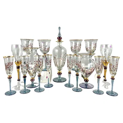 Pre-owned Paul Nagel Unique Barware Set Of Vintage Wine Champagne Glasses Vases And Decanter By Nagel In Gray