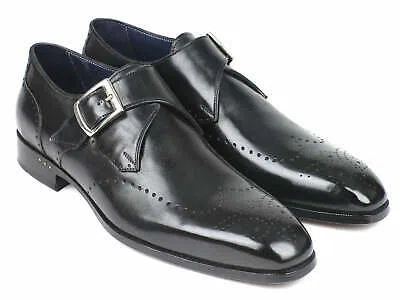 Pre-owned Paul Parkman Wingtip Single Monkstraps Black (id98f54-blk)