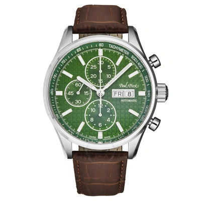 Paul Picot Gentleman Blazer Chronograph Automatic Green Dial Men's Watch P4309.sg.1021.6614 In Brown / Green