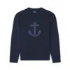 Paul & Shark Felpa In Cotone Active Fleece Con Ricamo Ancora In Blu