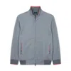 Paul & Shark Felpa Zip-up In Cotone Active Fleece Con Profili A Contrasto In Grigio