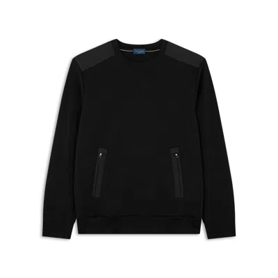 Paul & Shark Active Fleece Cotton Sweatshirt With Typhoon Re-4x4 Stretch Details In Nero