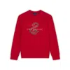 Paul & Shark Felpa In Cotone Active Fleece Con Stampa Year Of The Snake In Rosso