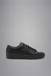 Paul & Shark Logo-debossed Panelled Leather Sneakers In Nero