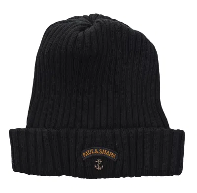 Paul & Shark Anchor Beanie Black