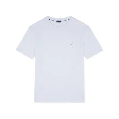 Paul & Shark T-shirt In Cotone Aqua Touch Con Stampa Reflective In Bianco