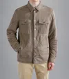 Paul & Shark Aqualeather Quilted Suede Shacket In Light Brown In Brown