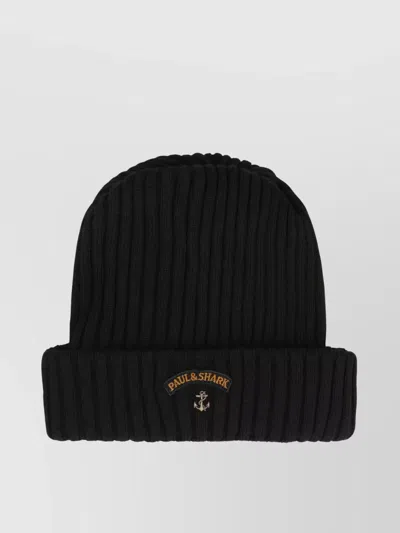 Paul & Shark Beanie Ribbed Wool Folded Brim