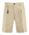 Paul & Shark Cotton-linen Bermuda Shorts In Nude