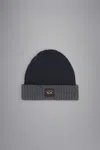 PAUL & SHARK RIBBED WOOL BEANIE WITH ICONIC BADGE