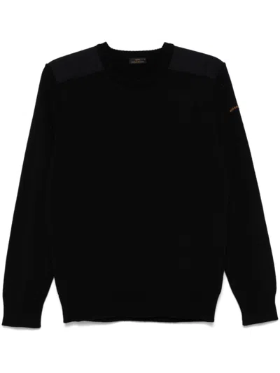 PAUL & SHARK BLACK LOGO PATCH SWEATER