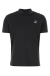 Paul & Shark Black Logo Polo In Black