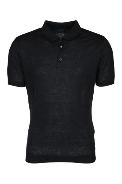Paul & Shark Black Short Sleeve Solid Polo