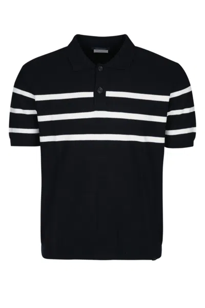 Paul & Shark Black Short Sleeve Striped Polo