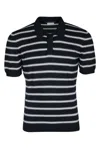 Paul & Shark Black Short Sleeve Striped Polo