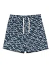 Paul & Shark Swim Trunks Print Drawstring Waistband In Black