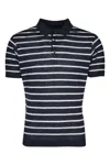 Paul & Shark Blue Short Sleeve Striped Polo