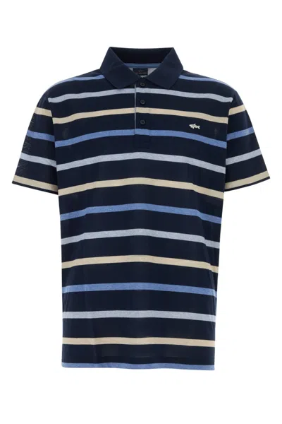 Paul & Shark Blue Striped Logo Polo